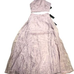 Lulus Two-Piece Halter Top & Floor Length Skirt Dress Size